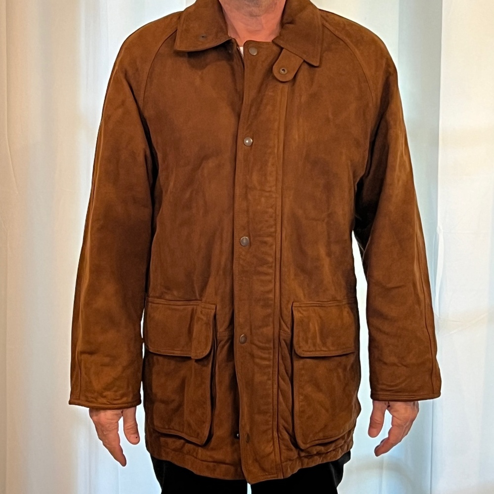 Vintage Coach Leather Overcoat Men's Small Brown